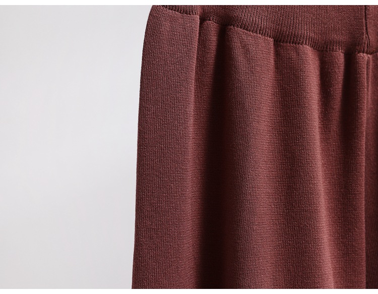 Knitting Suit Contrast Patchwork Top Loose Slimming Wide Leg Pants