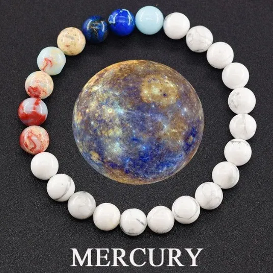 Fashion Jewelry Couples Bracelets Matte 10 Mm Stone Beads Bracelet Men Universe Energy Bangle Vintage Minimalist Elastic Jewelry Women Mercury - Shop at LoveMi