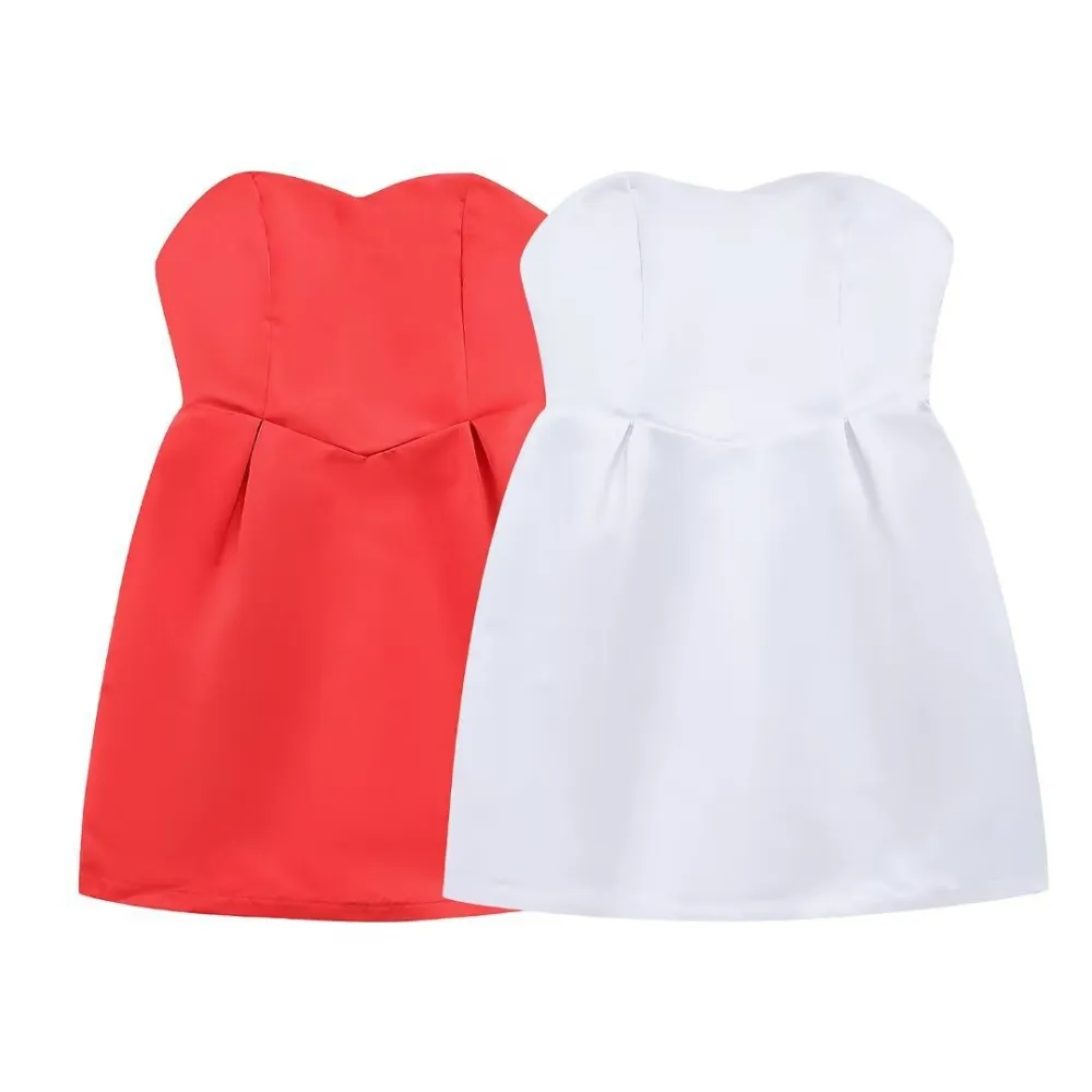 European And American Style Women Short Tube Top Dress