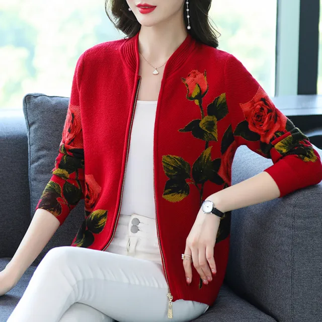 Autumn Short Middle aged Knitted Sweater - Shop at LoveMi