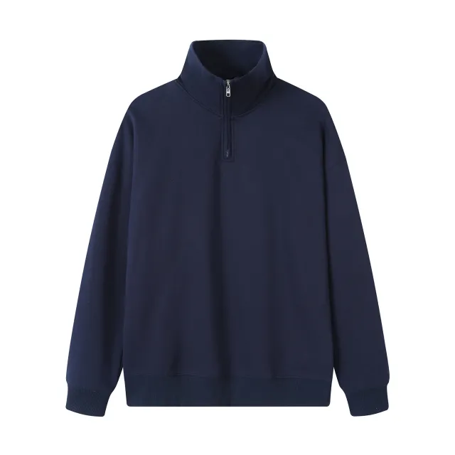 Women's Premium Half zip Stand up Collar Hoodie Blue - Shop at LoveMi