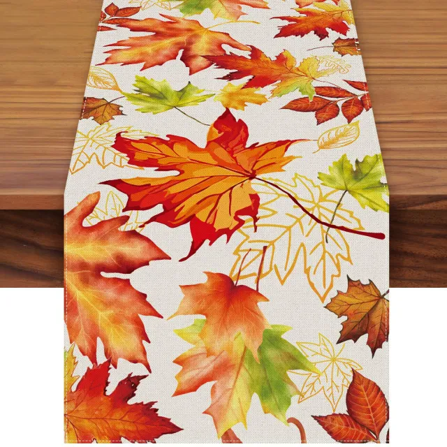 Polyester Autumn Maple Leaf Pine Cone Plant Leaves Kitchen Restaurant Party Coffee Table Tablecloth Style16 - Shop at LoveMi