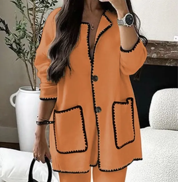 Fashion Stitching Bags Set Autumn And Winter New Orange Top - Shop at LoveMi