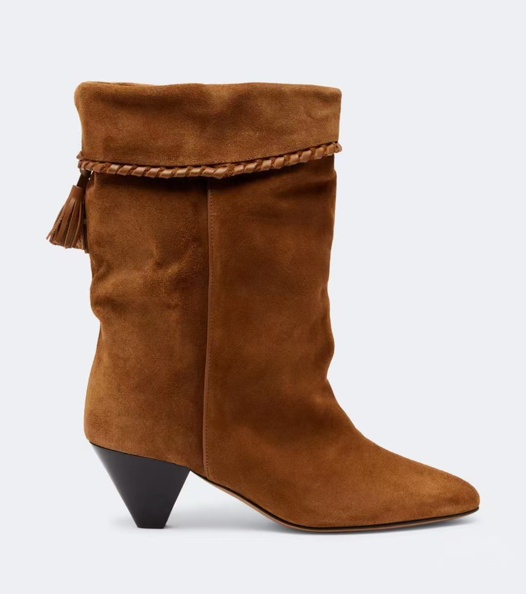 Suede Pointed-Toe Ankle Boots, picture 4 of 4