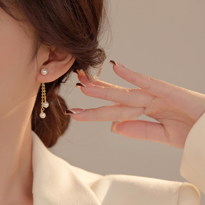 925 Sterling Silver Long Elegant Tassel Earrings