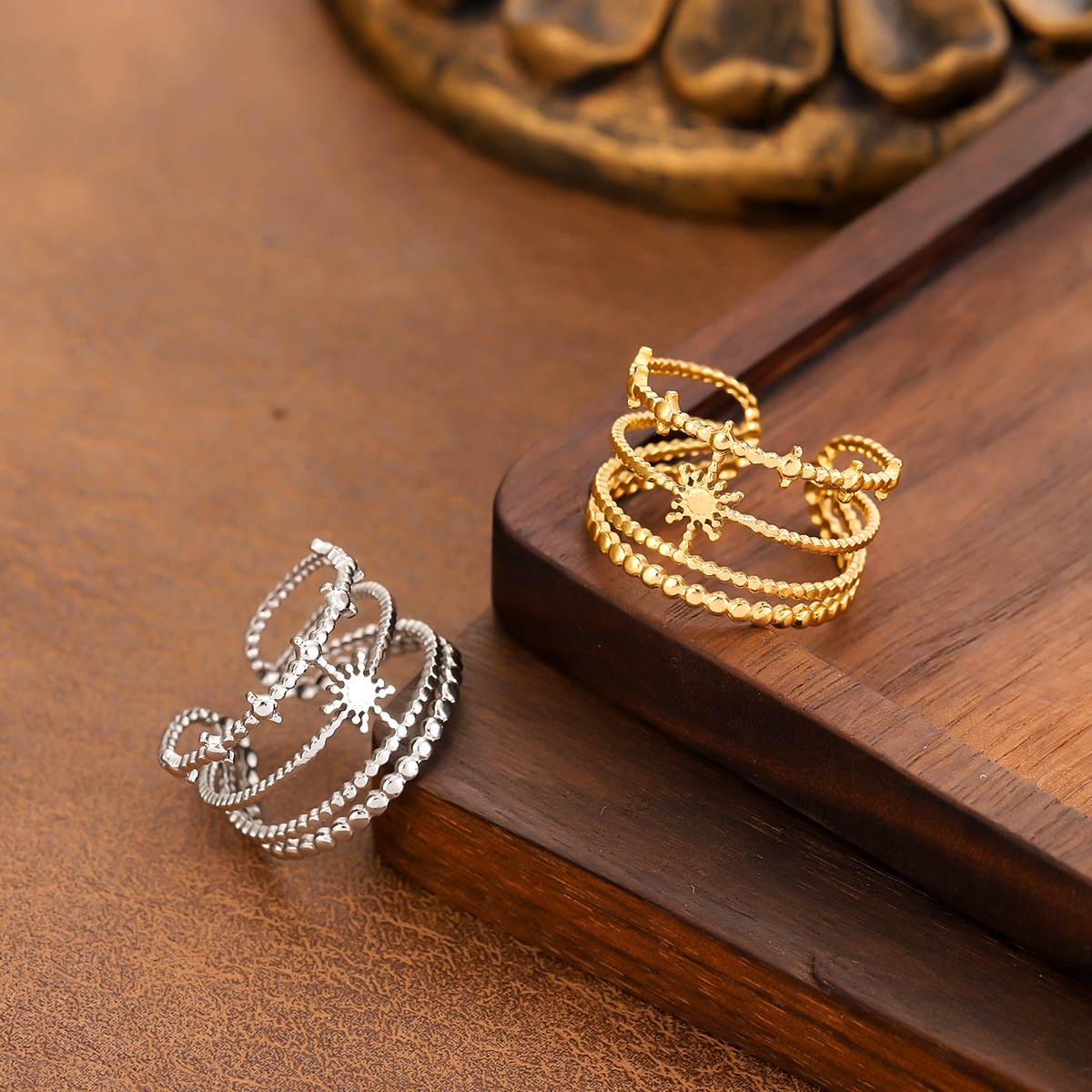 Fashionable Geometric Stainless Steel Ring For Women