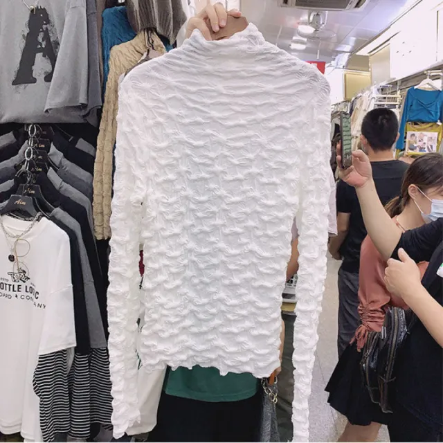 Autumn And Winter Brown Long sleeved T shirt Female All matching Slim Fit White - Shop at LoveMi