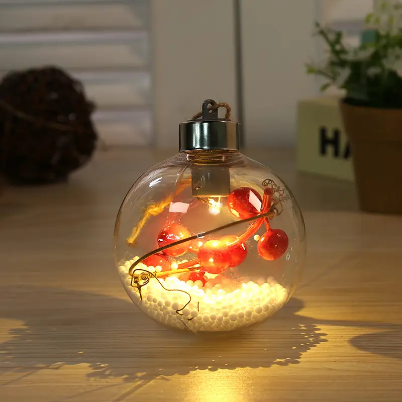 Christmas Hanging Decoration Interior Transparent Ornaments LED