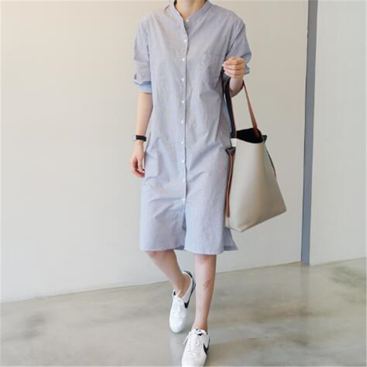 Early Autumn Twisted Striped 34 Sleeve Dress Women