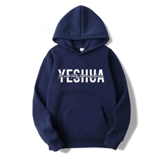 Yeshua Hoodie Christian Hooded Sweatshirt Religious Navy Blue - Shop at LoveMi