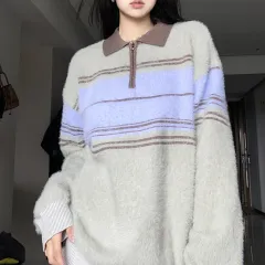 Autumn Winter Couple Knitwear Trendy Top - Gray - View 1