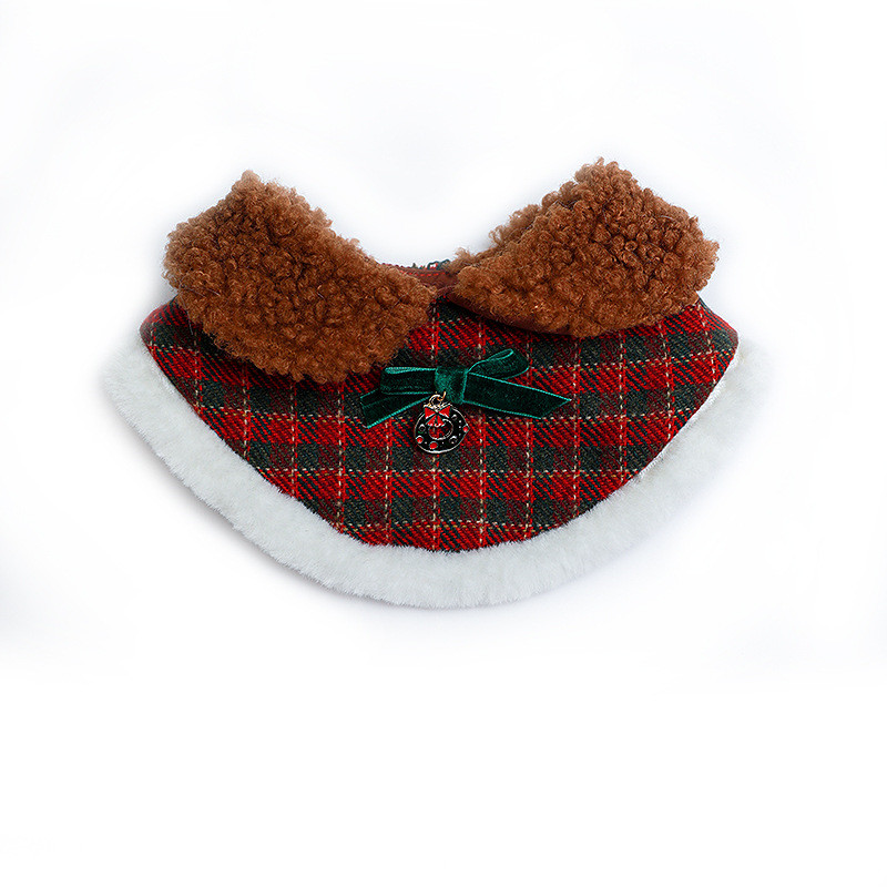 Christmas Fur Collar Bib