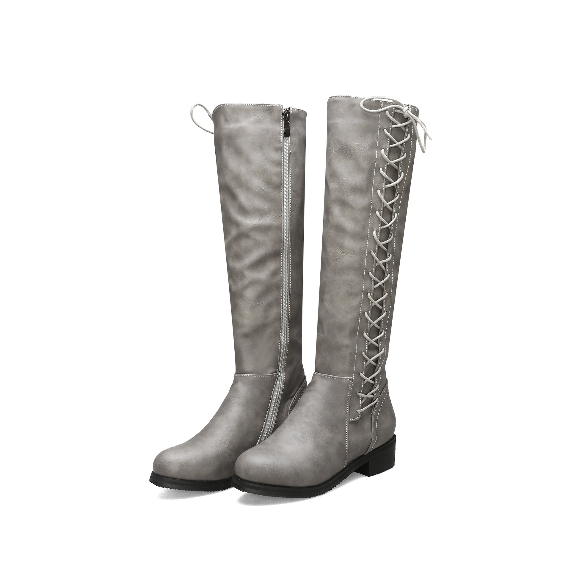 Mid-Heel Plush-Lined High Boots side view