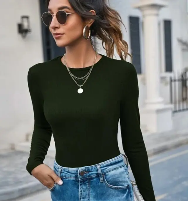Autumn And Winter Women's Base Shirt Army Green - Shop at LoveMi