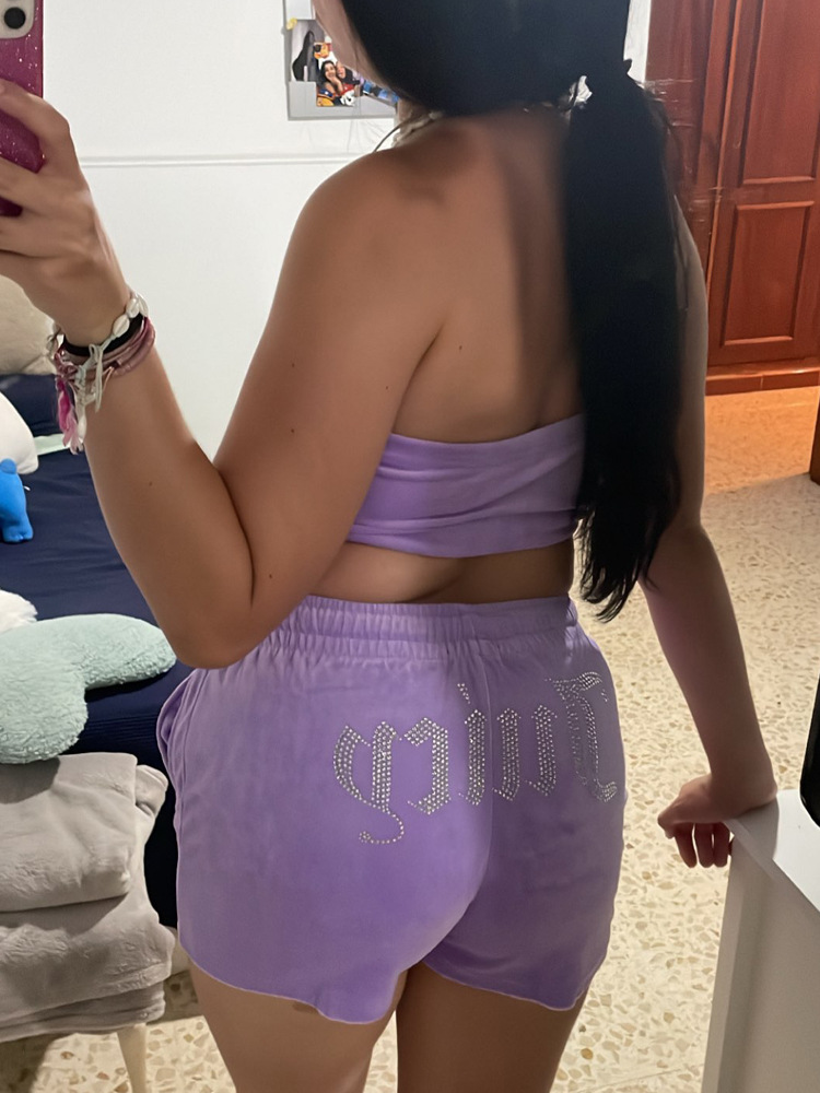 Rhinestone Chest-wrapped Shorts Suit