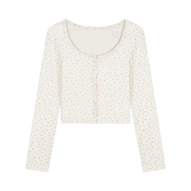 Cute Bear Printed Camisole Women's Lace Cardigan Apricot Coat - Shop at LoveMi