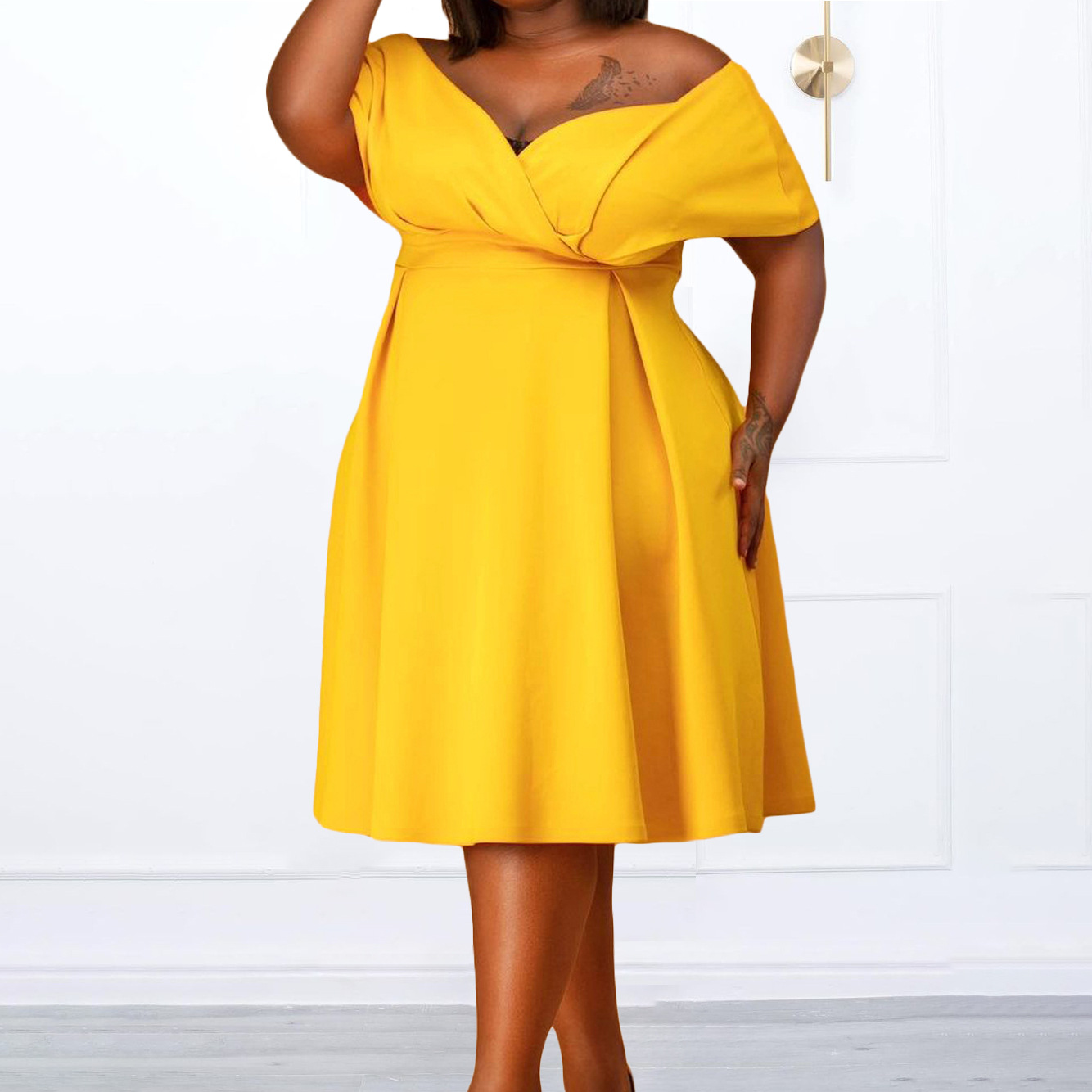 African Strapless Large Size Mom's Clothing European And American Style Dress