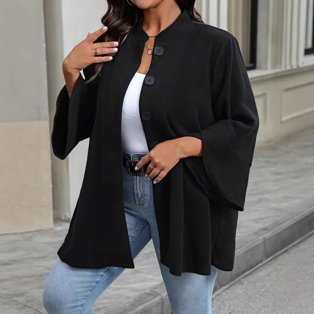 Women's Casual High Neck Long Wool Coat Black - Shop at LoveMi