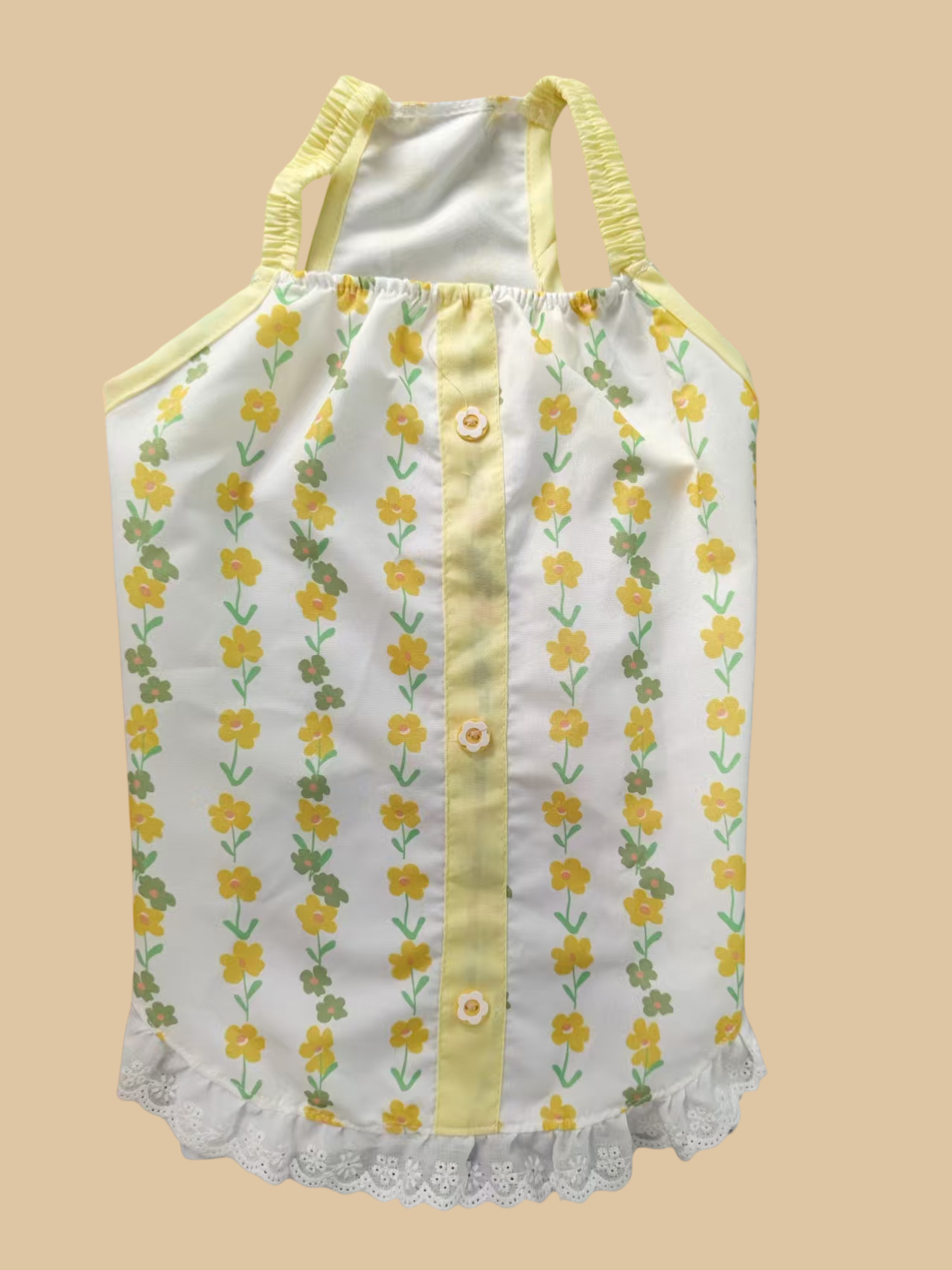 Vestido floral con tirantes antipelusa para gatos