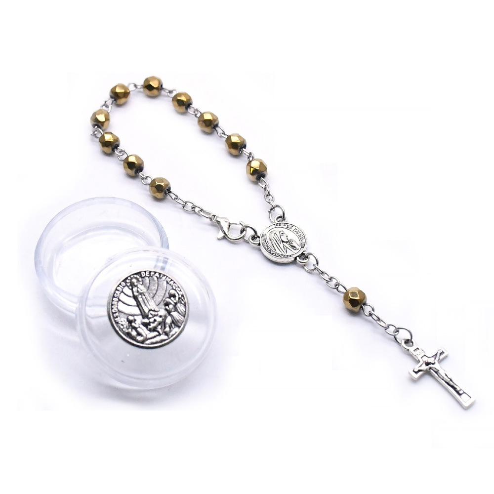 Crystal Rosary Bracelet Gift Cross Bracelet