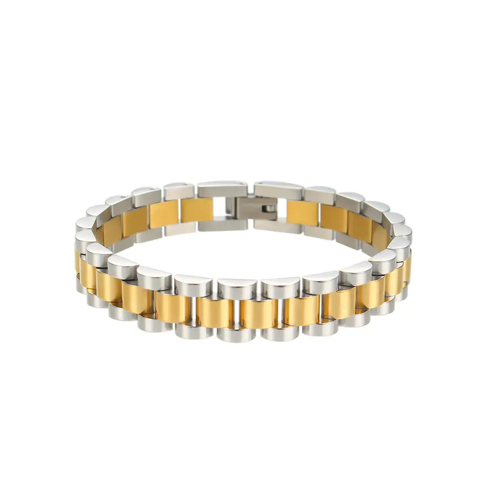 Fashion Stainless Steel Two-tone Strap Bracelet  Light Luxury Ornament