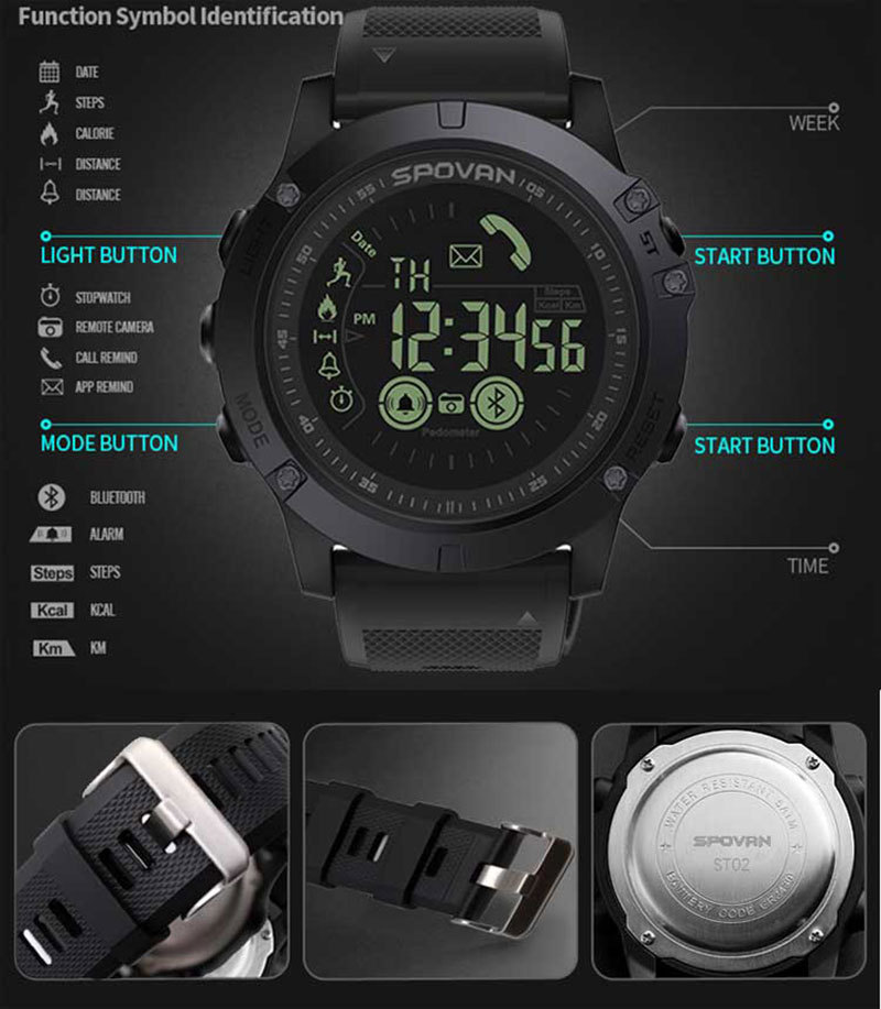 Title 16, Montre connectée Bluetooth sport, rappel de pas...