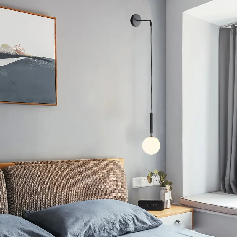 Nordic Bedroom Bedside Wall Lamp Modern Minimalist