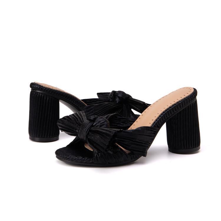 Satin Lantern-Pleated Sandals, picture 8 of 10