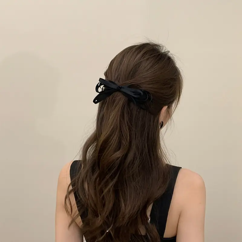 Ribbon Bow Duckbill Clip French Retro High