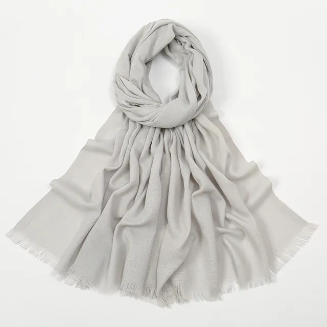 Flat Slub Cotton Solid Color Scarf Breathable Monochrome Gray - Shop at LoveMi