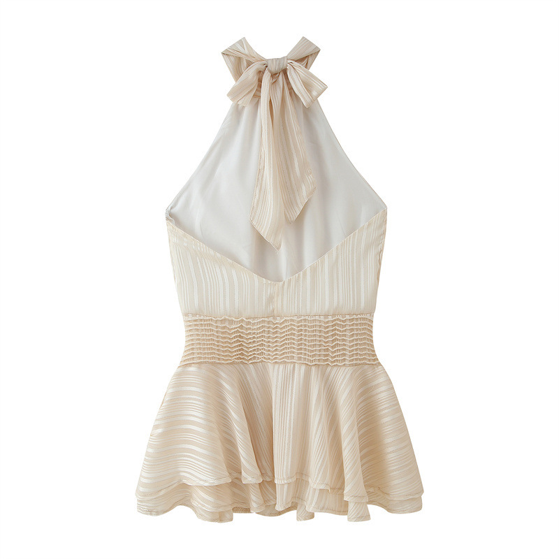 Halter Sexy High Waist Ruffled Short Dress