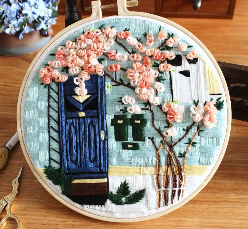 Handmade Embroidery Material Package Special Architectural Landscape