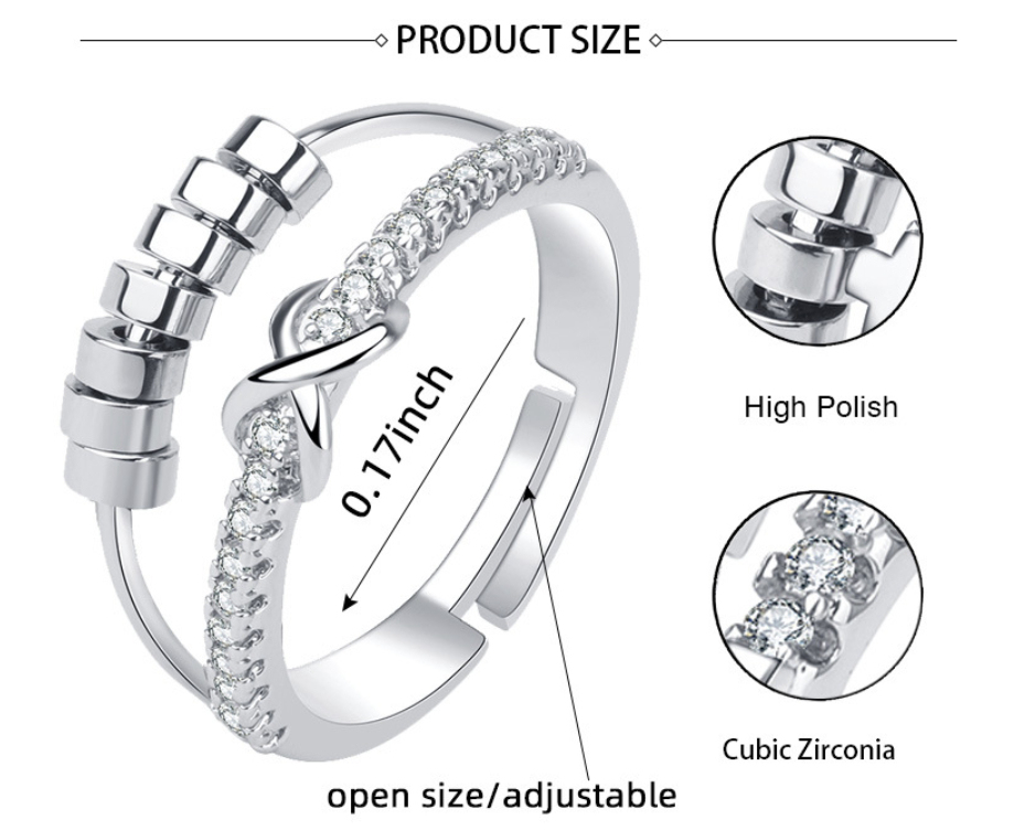Women's Double Bow Spinning Ring