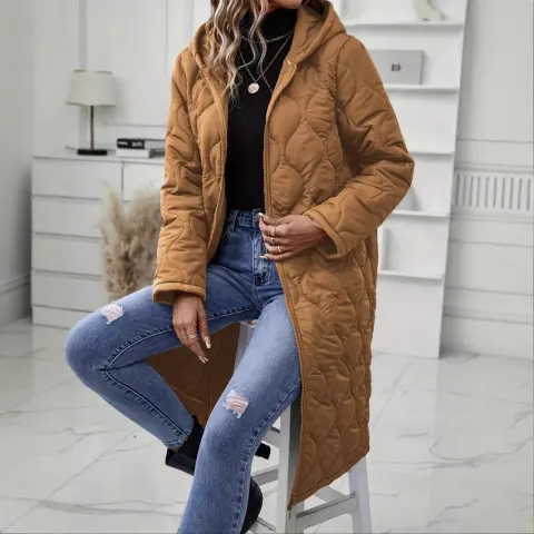 Zipper Hooded Thickened Jacket Cotton Clothes Women's