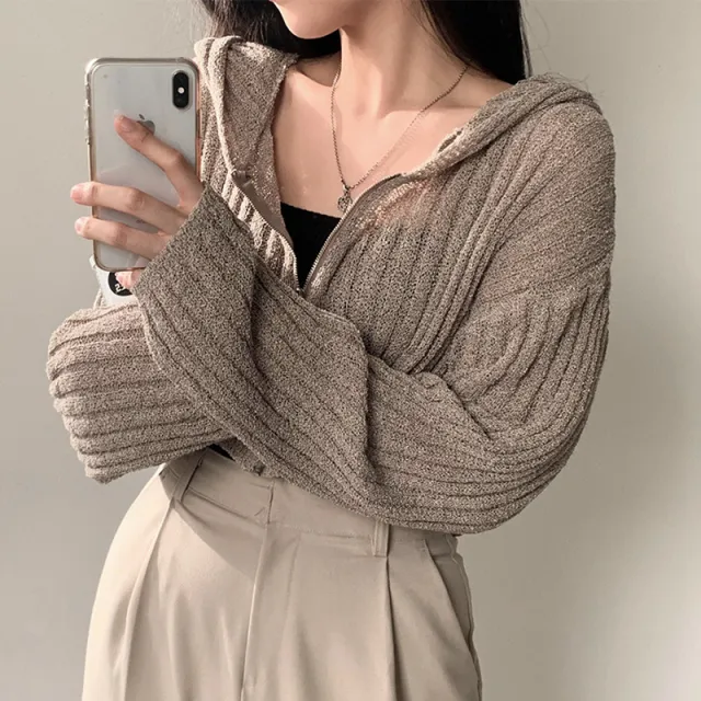 Fashion Solid Color Sweater Coat For Women Brown - Shop at LoveMi