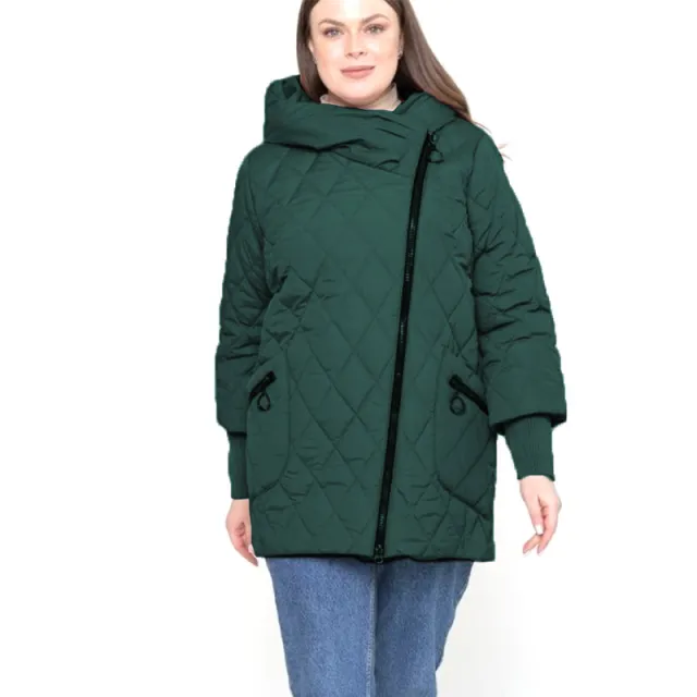 Women's Quilted Cotton Coat Mid length Winter Clothing Coat Dark Green - Shop at LoveMi