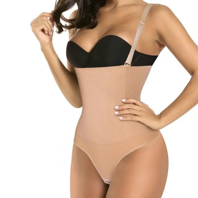High Waisted Tuck Shoulder Strap Butt lift Underwear Shoulder Strap Pants Skin Color M - Shop at LoveMi