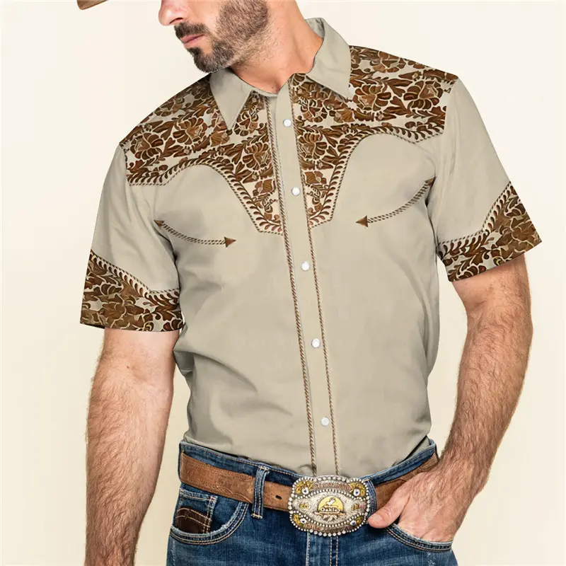 3D Personalized Printing T-shirt Summer Loose Short Sleeve Lapel