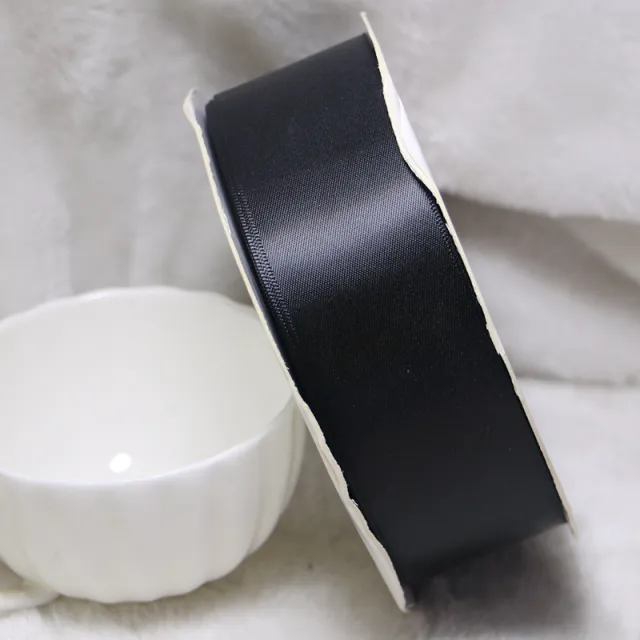 Encrypted Ribbon Polyester Outer Belt Double Silk Gift Box Packaging Headdress Bow Black - Shop at LoveMi