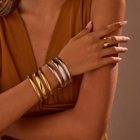 Stainless Steel Simple Opening Bracelet