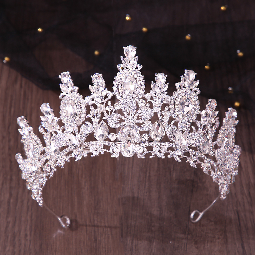 Bridal Crown Headdress Cross Wedding Dress Accessories Luxury Crystal 4
