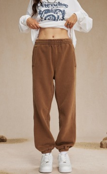 High Street American Retro Washed Distressed Batik Fleece Ankle-tied Casual Sweatpants Male