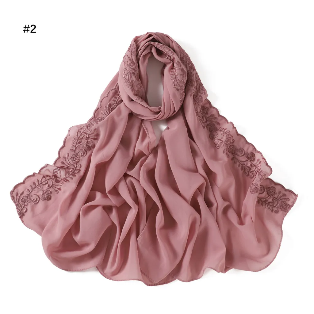 Fashion Solid Color Chiffon Women's Scarf - Pink Color