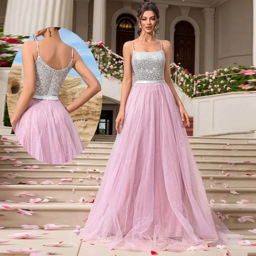 Wedding Dress With Sequins Evening Gown