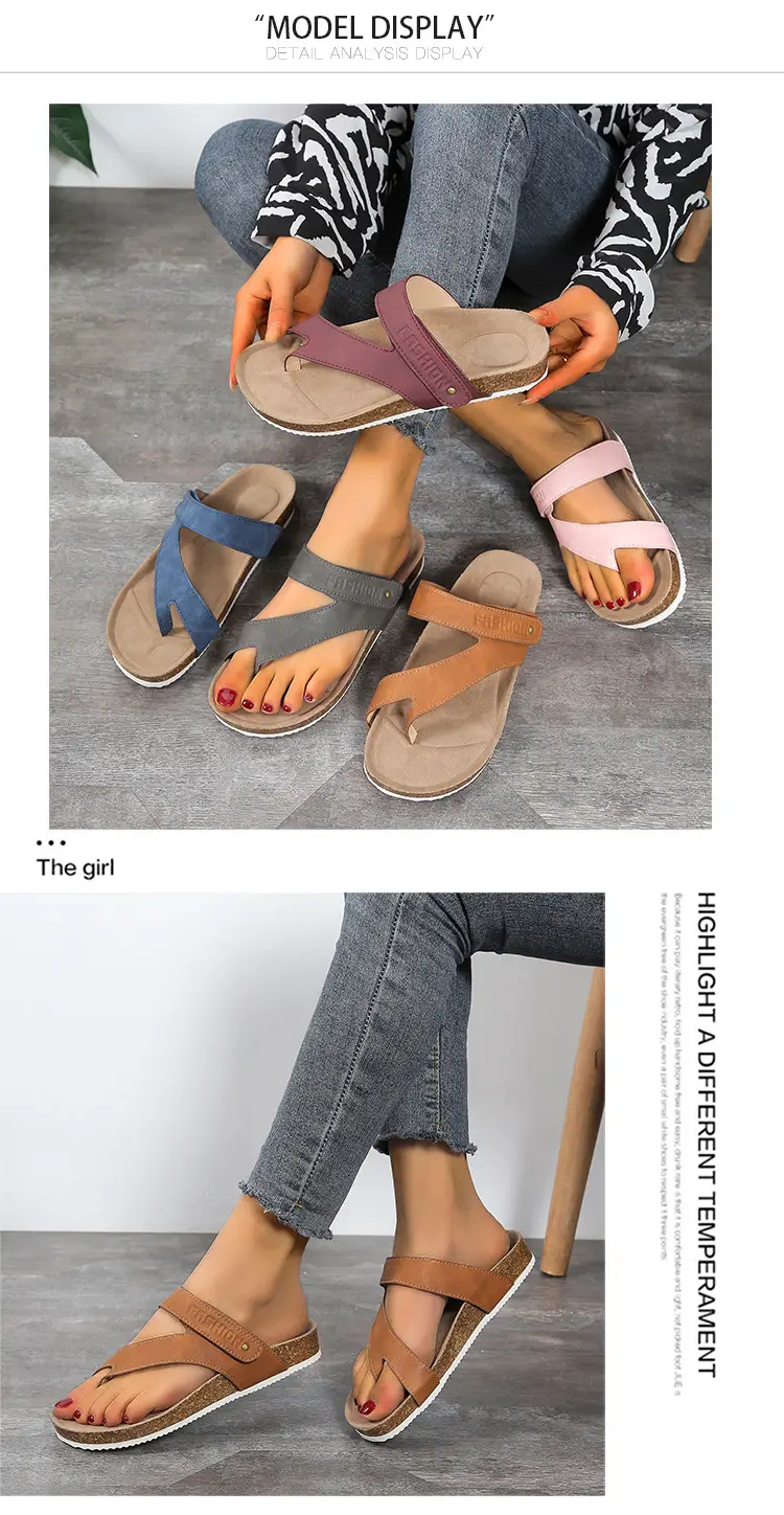 Flat Toe Ring Thick-soled Flip-flops Beach Shoes