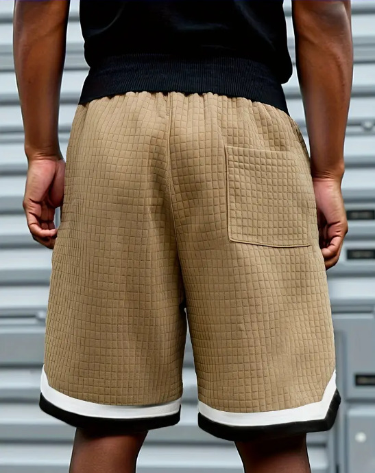 Men's Casual Loose Striped Webbing Trendy Plaid Sports Shorts