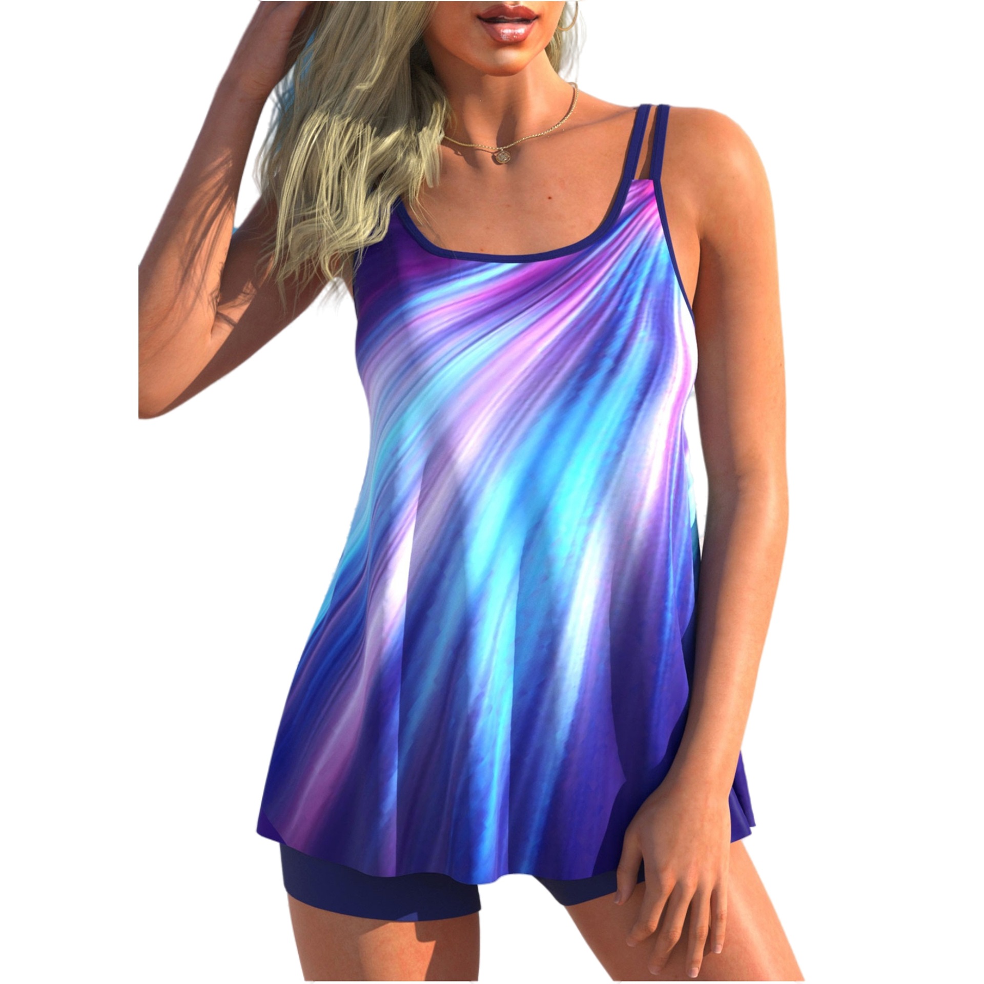 Quick-drying Strap Womens Two-piece Tankini Swimsuit