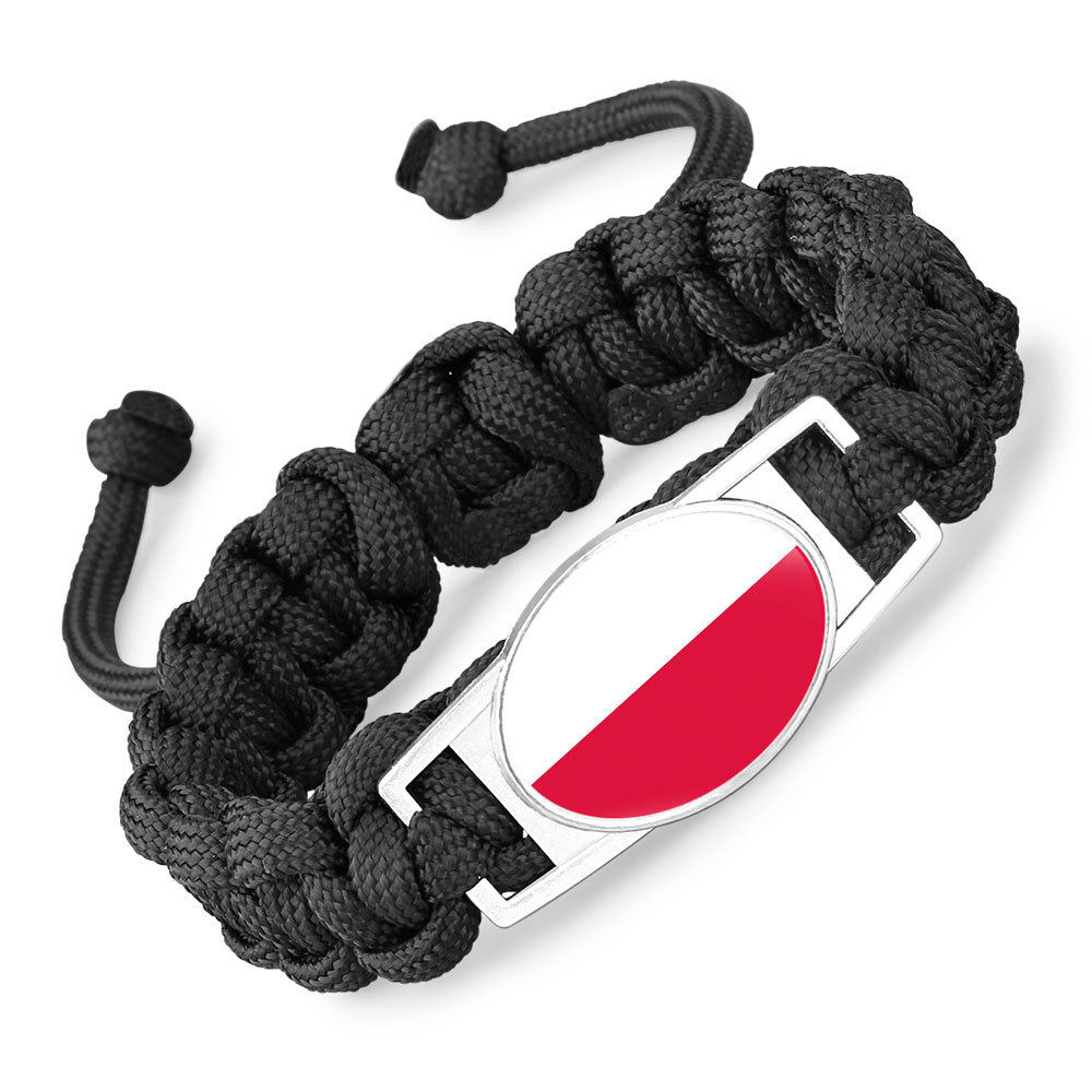 Flag-pattern Woven Adjustable Paracord Bracelet
