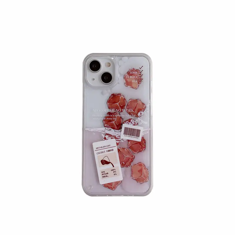Creative Flowing Ice Cube Coffee Phone Case Hard Shell