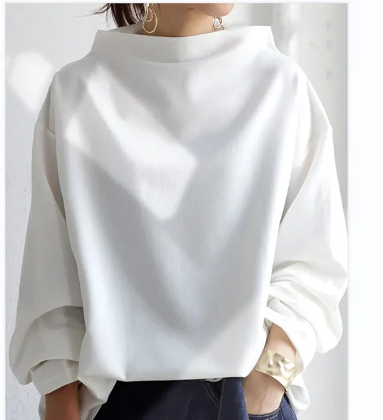 Women's Solid Color Base Loose Casual Top White - Shop at LoveMi